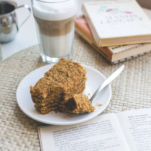 Czech Honey Cake and Coffee Latte